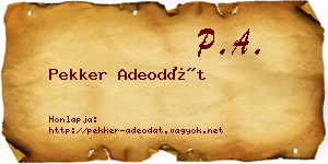 Pekker Adeodát névjegykártya